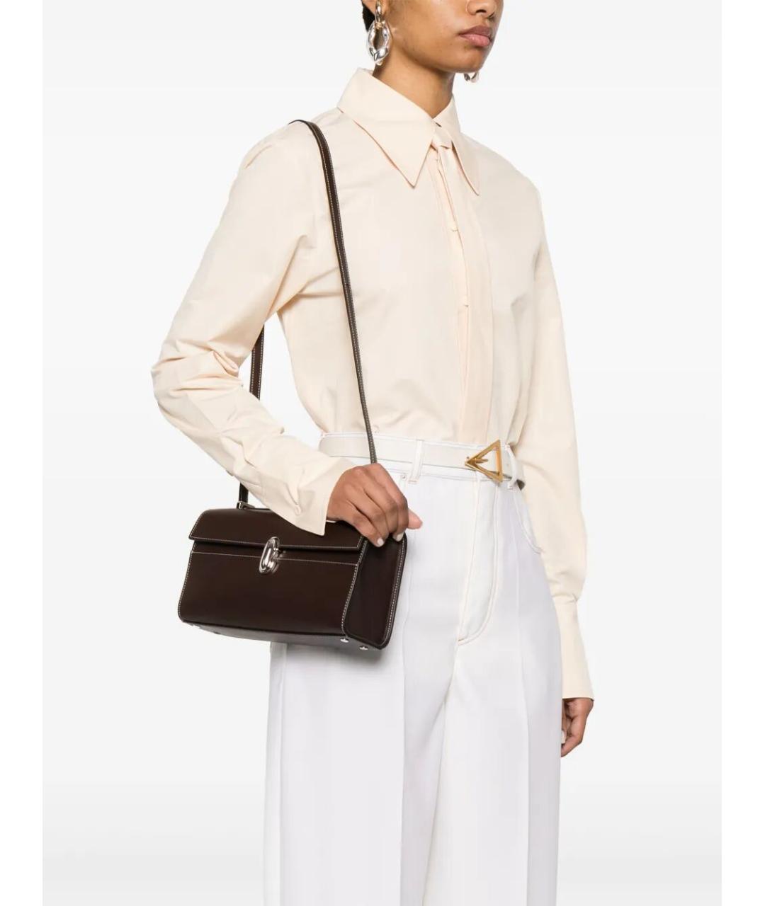 Savette Коричневая кожаная сумка через плечо, фото 5