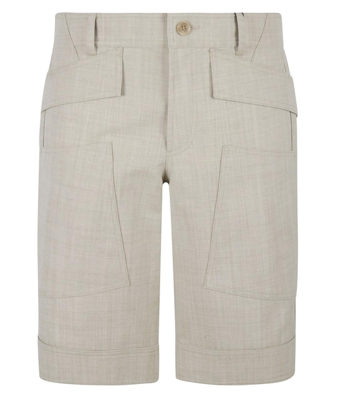 BURBERRY Бежевые шерстяные шорты, фото 1