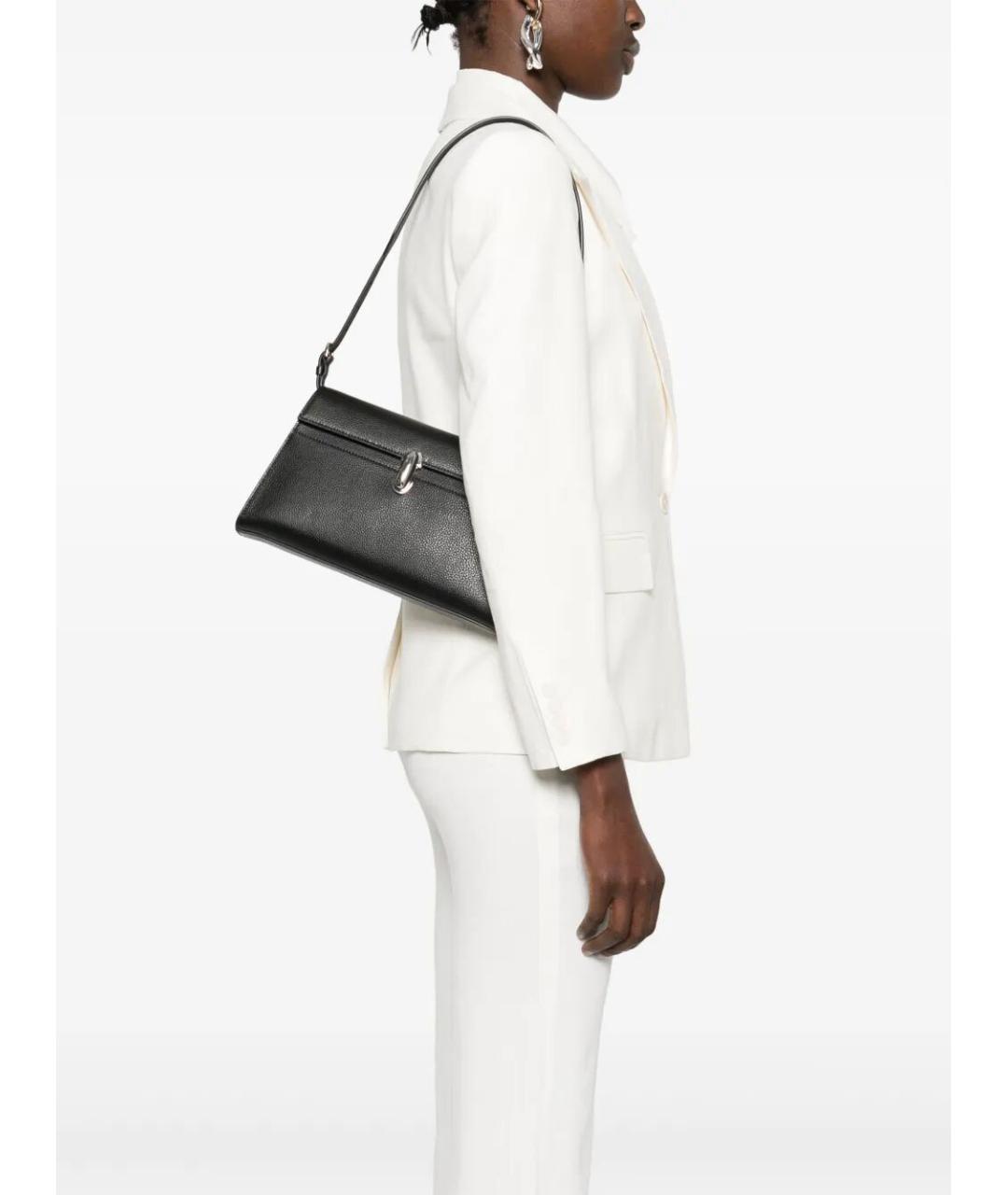 Savette Черная кожаная сумка через плечо, фото 5