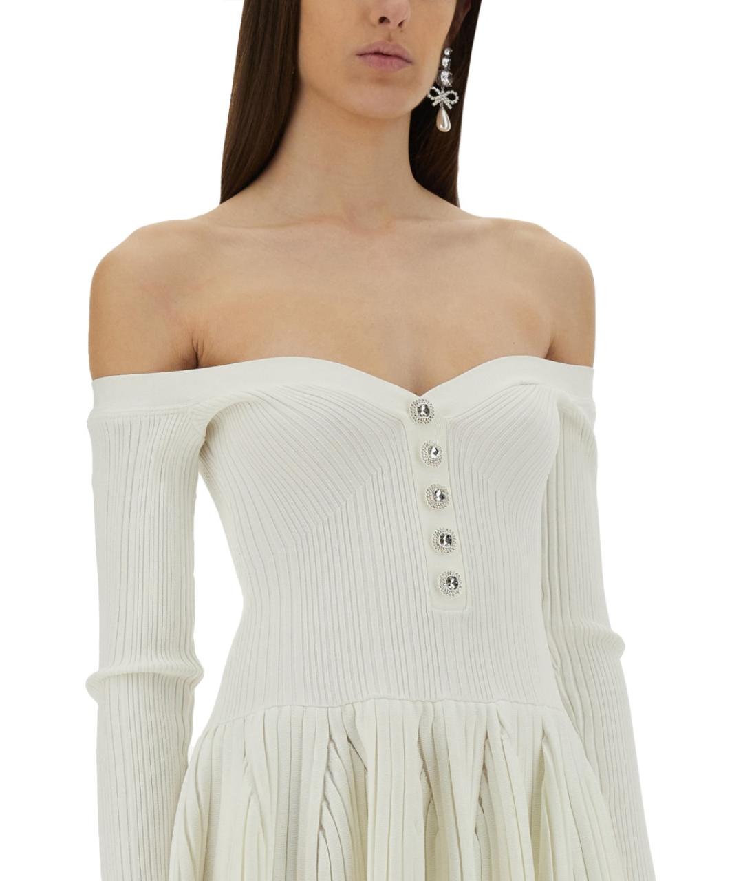 SELF-PORTRAIT Белое полиамидовое повседневное платье, фото 3