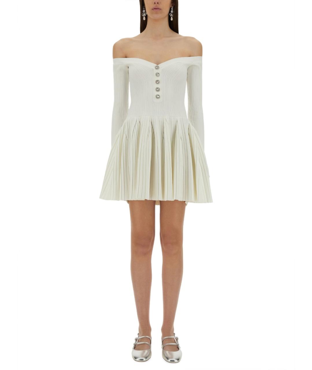 SELF-PORTRAIT Белое полиамидовое повседневное платье, фото 5