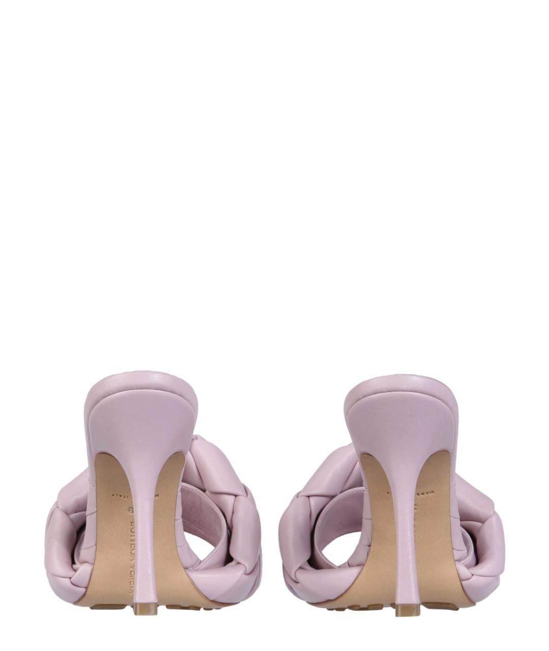 BOTTEGA VENETA Фиолетовые кожаные мюли, фото 3
