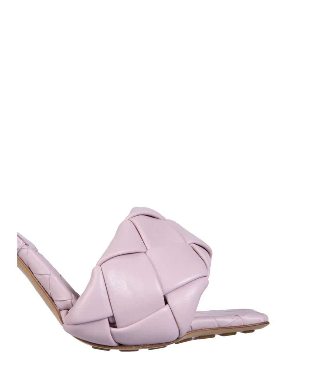 BOTTEGA VENETA Фиолетовые кожаные мюли, фото 5