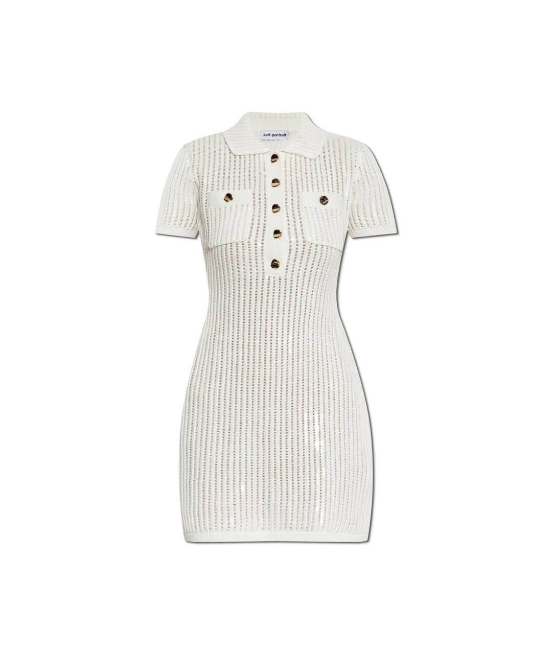 SELF-PORTRAIT Белое хлопковое повседневное платье, фото 1