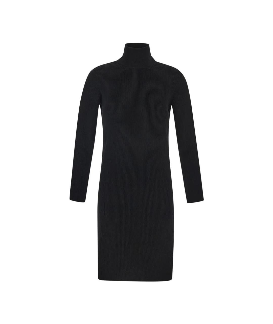 BOTTEGA VENETA Черное шерстяное повседневное платье, фото 1