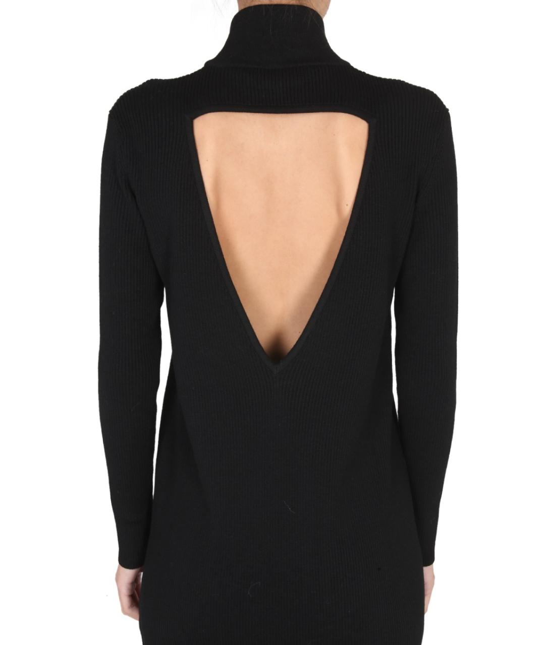 BOTTEGA VENETA Черное шерстяное повседневное платье, фото 5