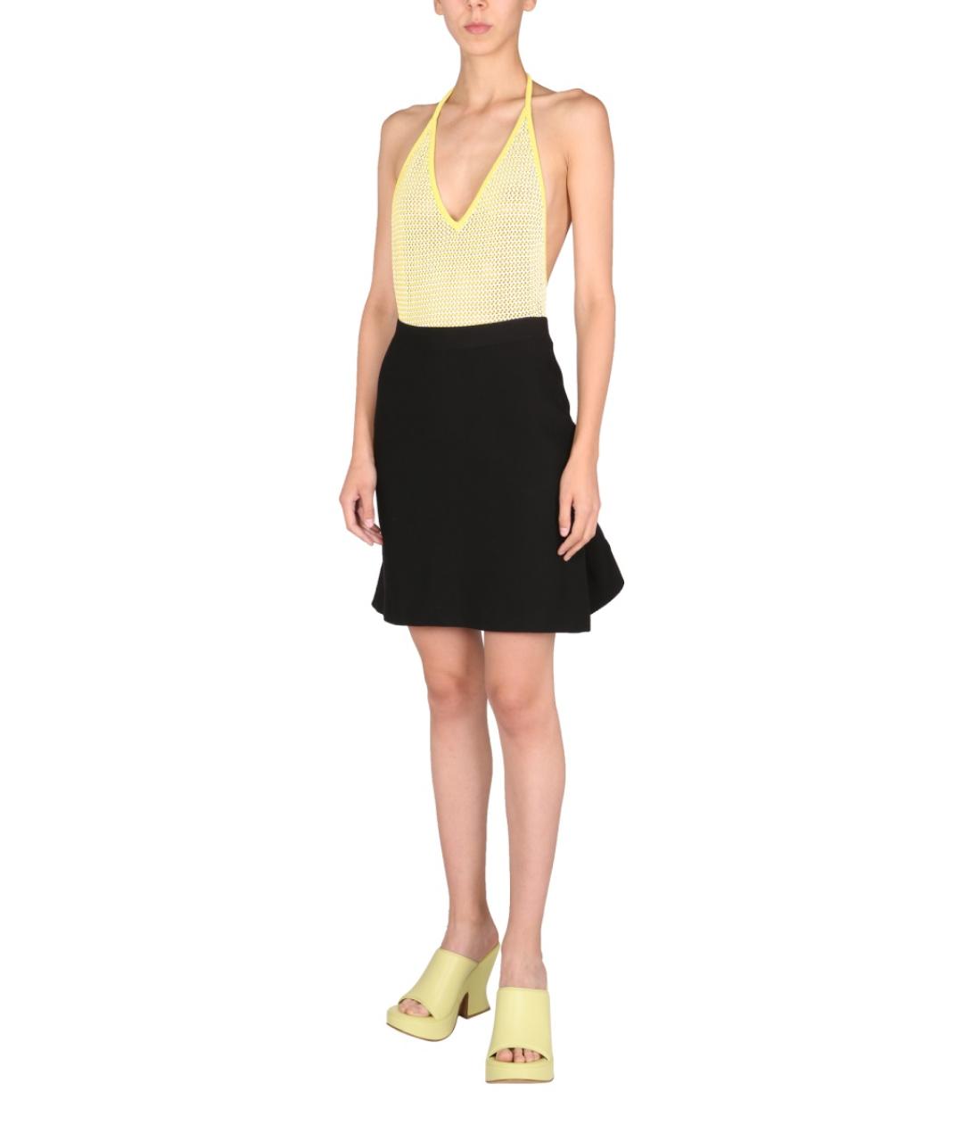 BOTTEGA VENETA Черная шерстяная юбка мини, фото 2