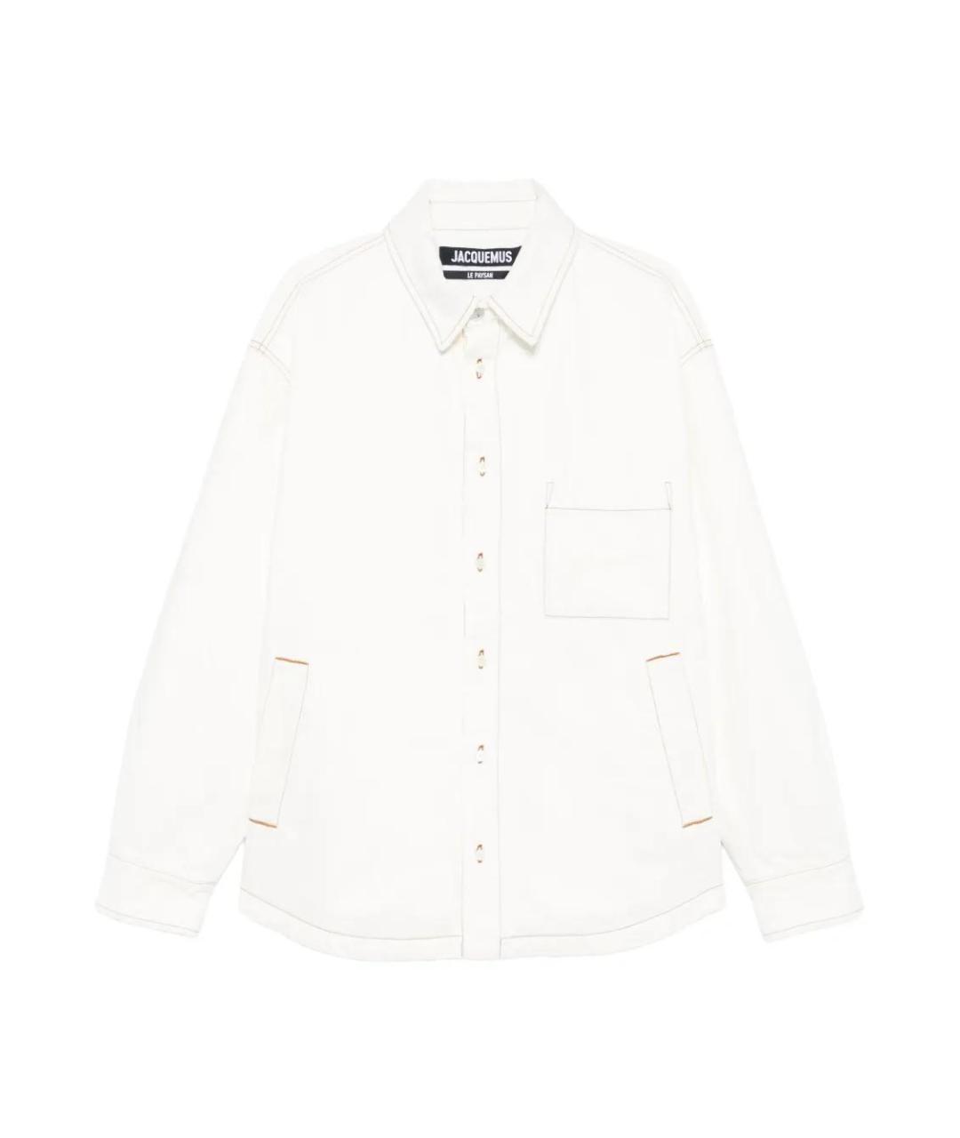 JACQUEMUS Белая хлопковая кэжуал рубашка, фото 1