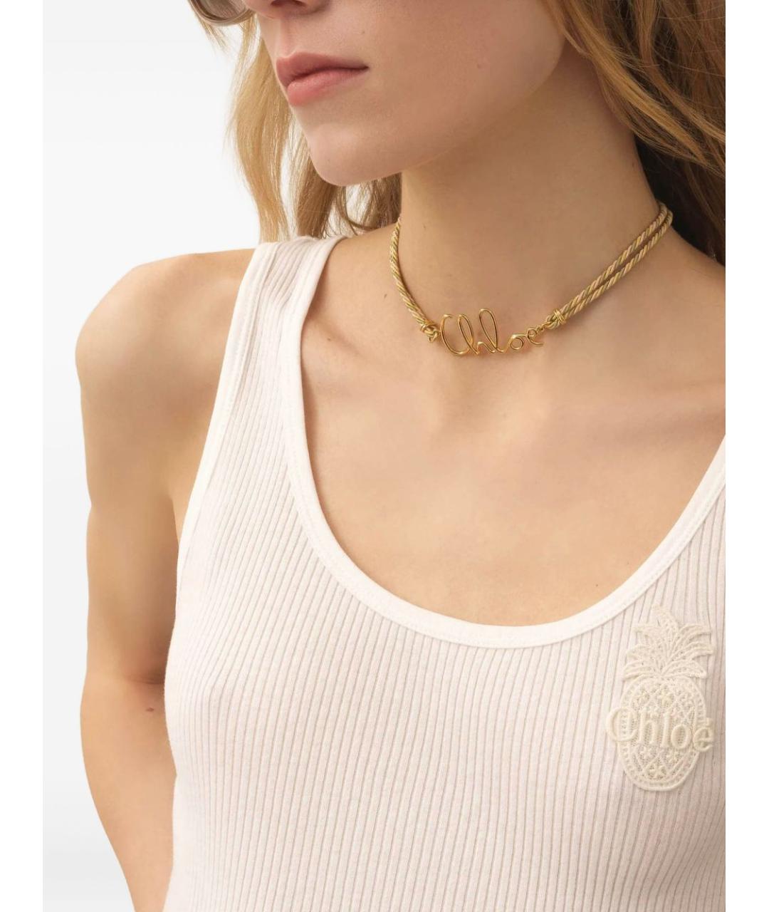 CHLOE Золотая металлическая подвеска, фото 3