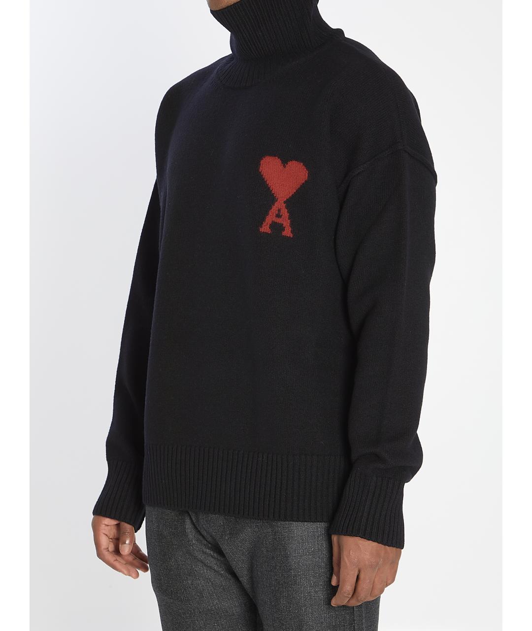 Ami Paris Черный шерстяной джемпер / свитер, фото 3