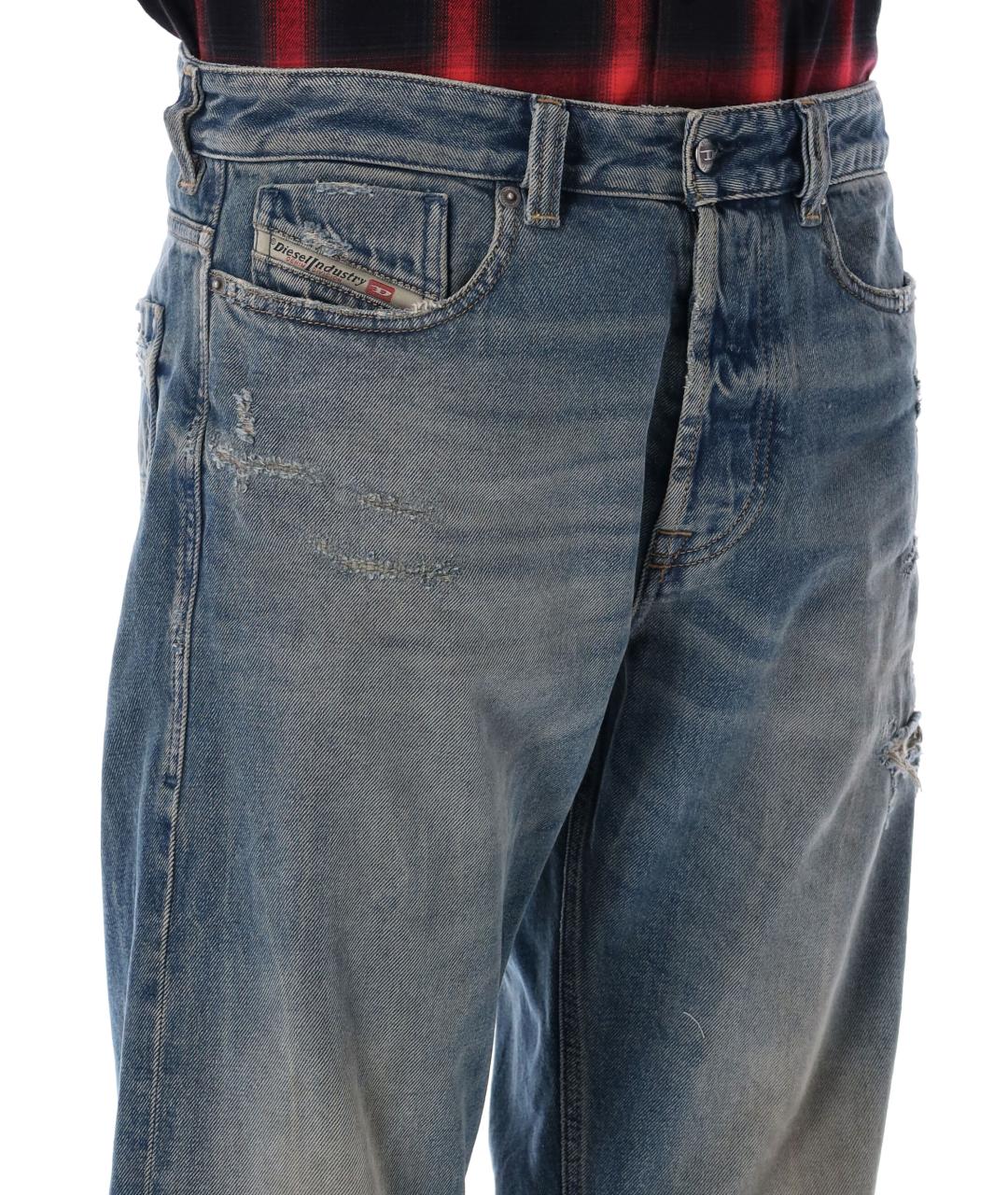 DIESEL Синие хлопковые прямые джинсы, фото 5