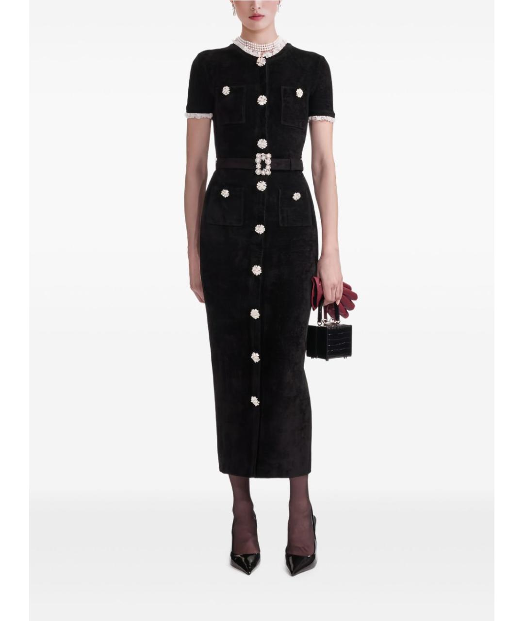 SELF-PORTRAIT Черное повседневное платье, фото 2