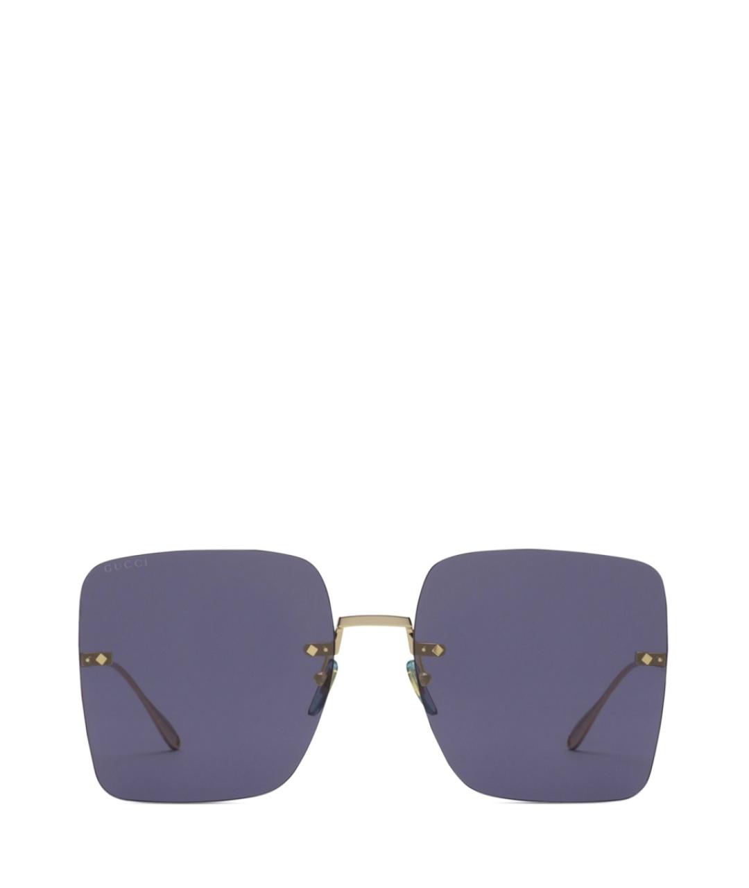 GUCCI Золотые металлические солнцезащитные очки, фото 1