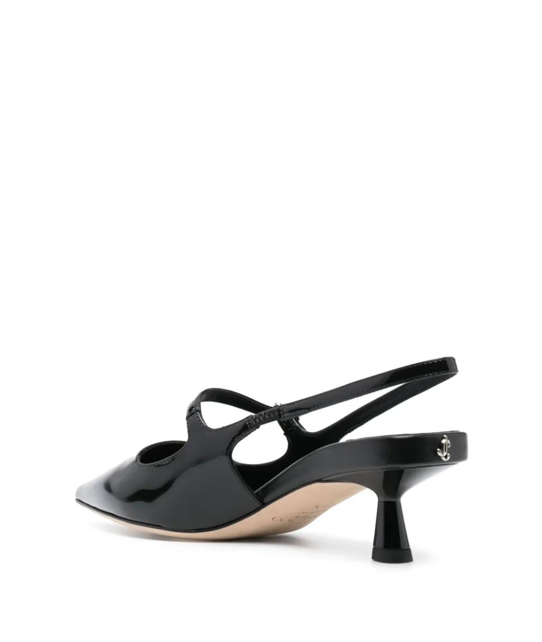 JIMMY CHOO Черные кожаные лодочки на низком каблуке, фото 3