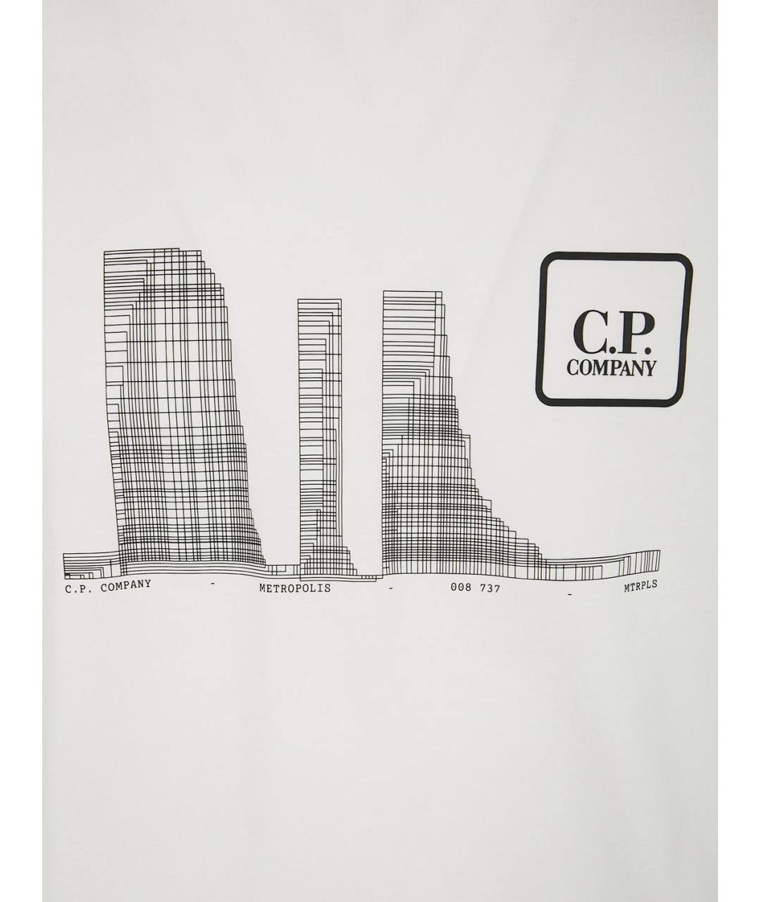 CP COMPANY Белая хлопковая футболка, фото 3