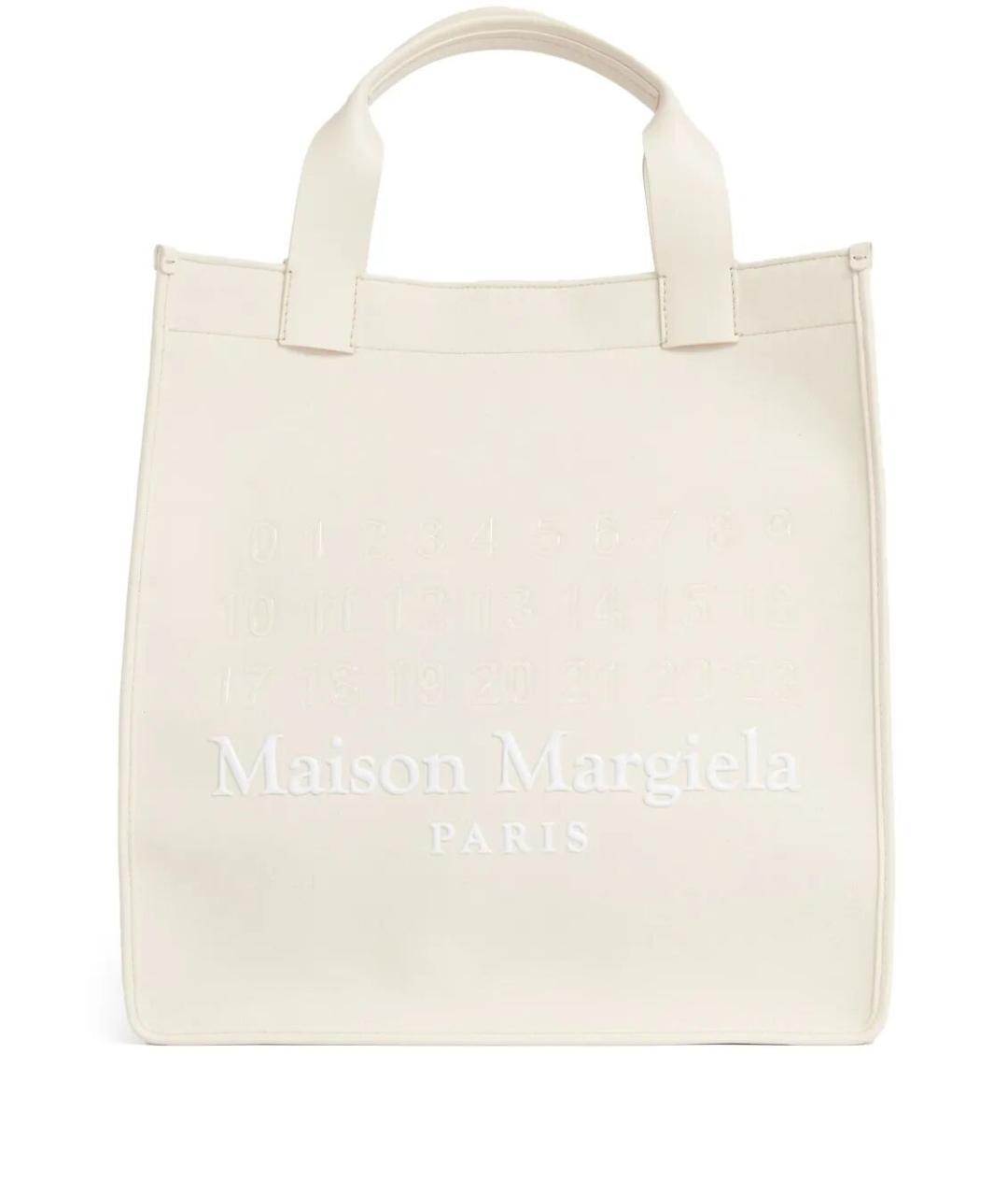 MAISON MARGIELA Белая хлопковая сумка тоут, фото 1