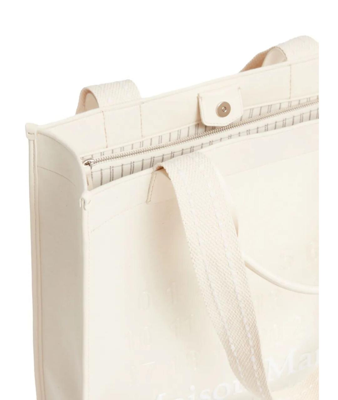 MAISON MARGIELA Белая хлопковая сумка тоут, фото 4