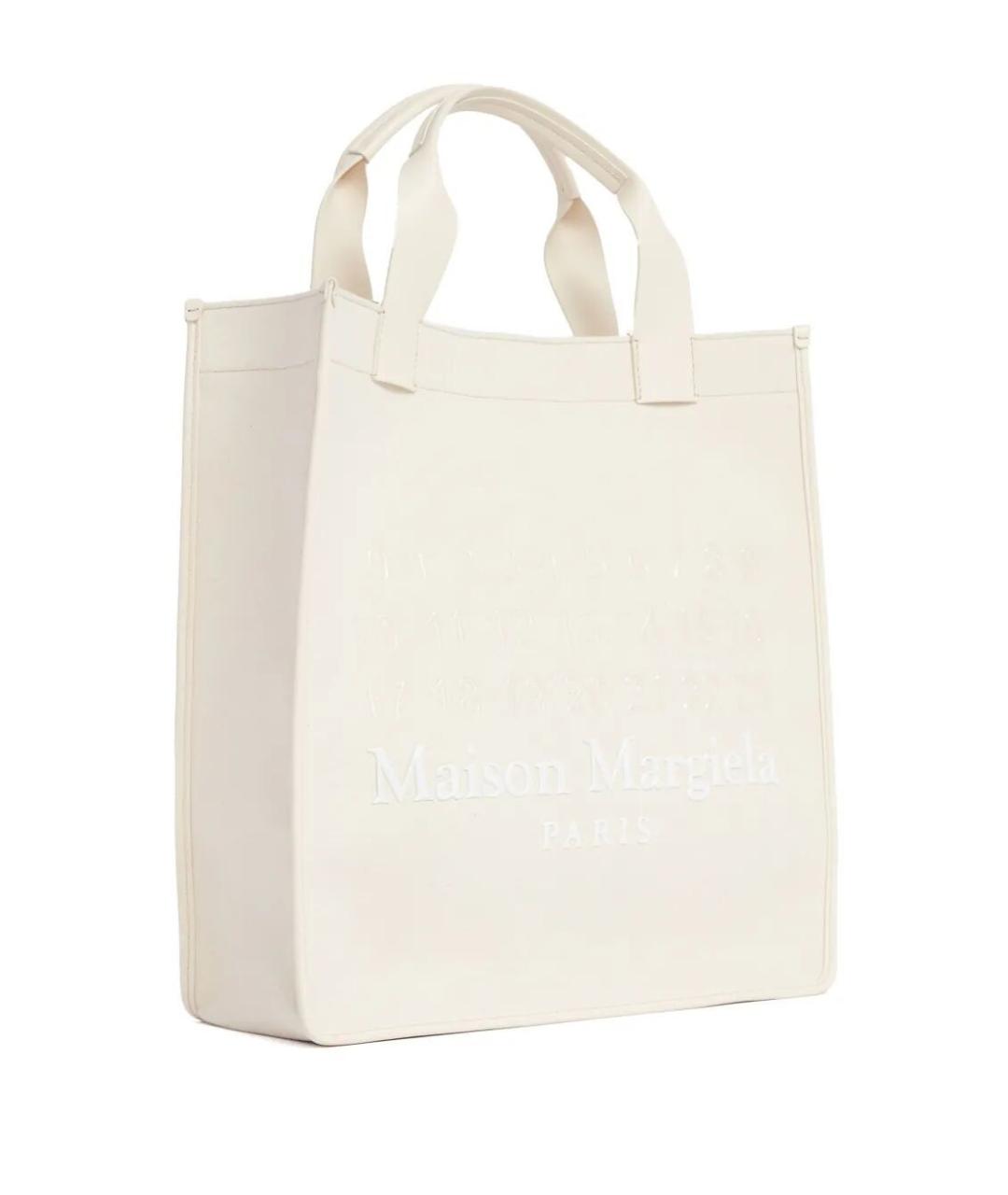 MAISON MARGIELA Белая хлопковая сумка тоут, фото 3