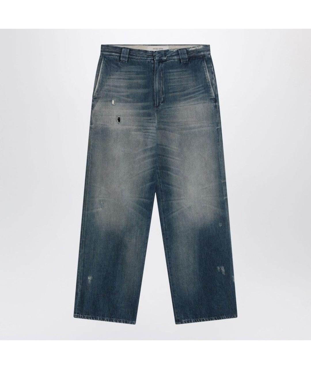 GOLDEN GOOSE DELUXE BRAND Синие хлопковые прямые джинсы, фото 3