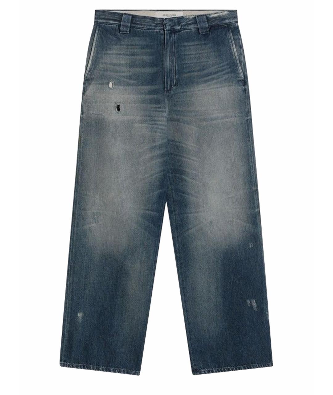 GOLDEN GOOSE DELUXE BRAND Синие хлопковые прямые джинсы, фото 1
