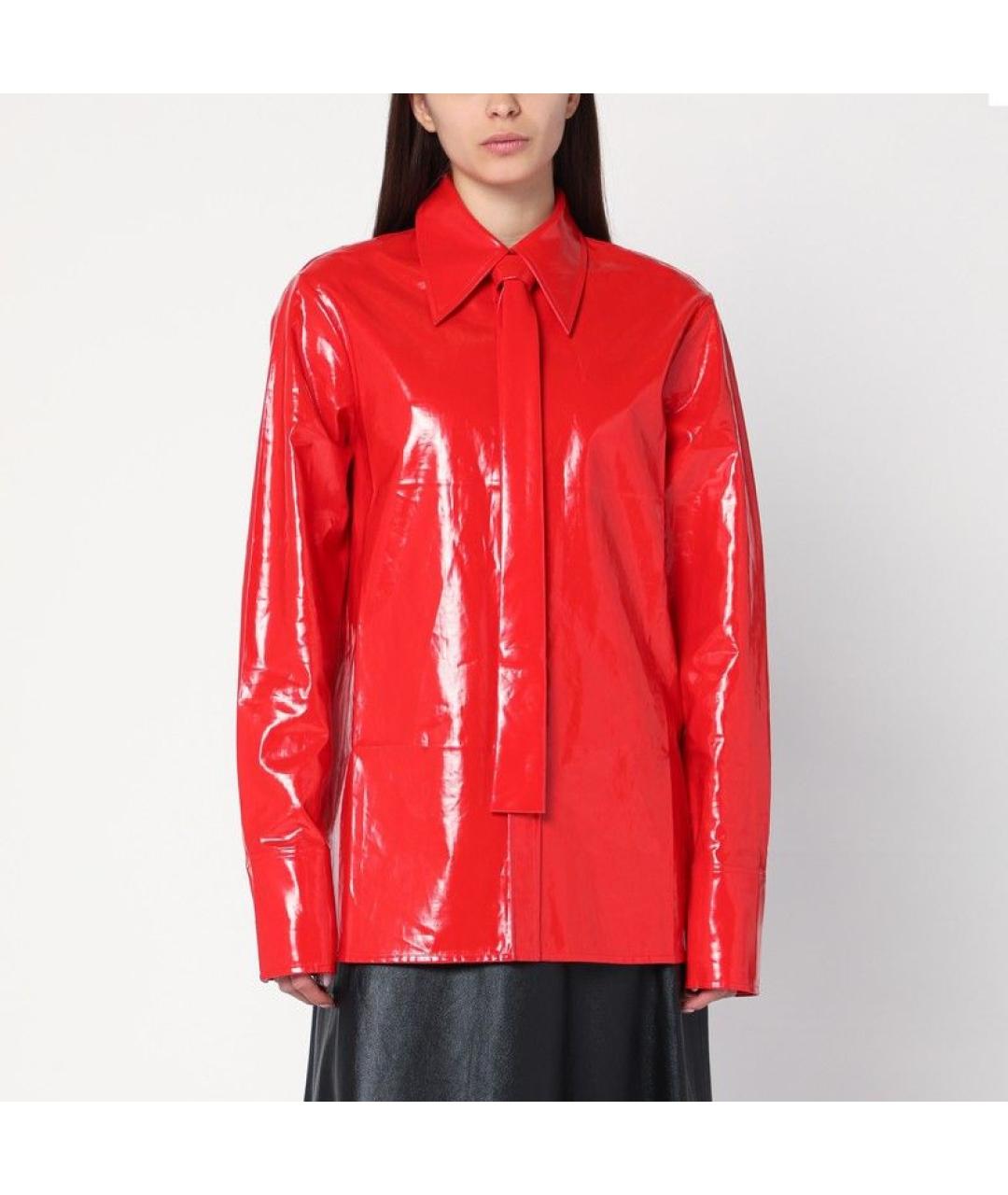 JIL SANDER Красная льняная рубашка, фото 2