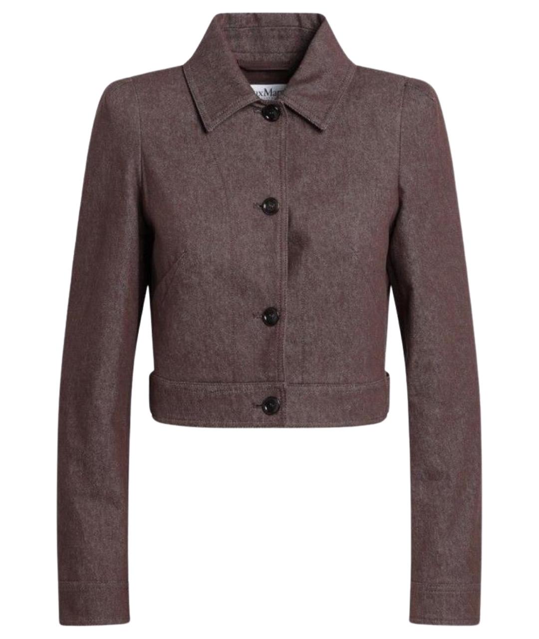 MAX MARA Коричневый хлопковый жакет/пиджак, фото 1