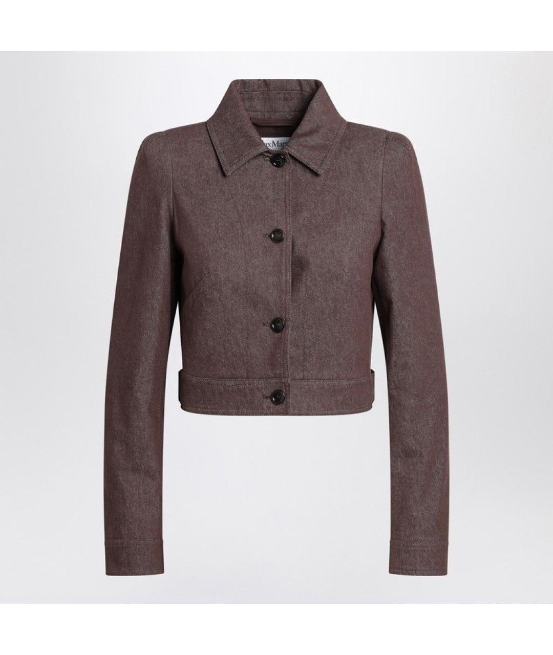 MAX MARA Коричневый хлопковый жакет/пиджак, фото 3