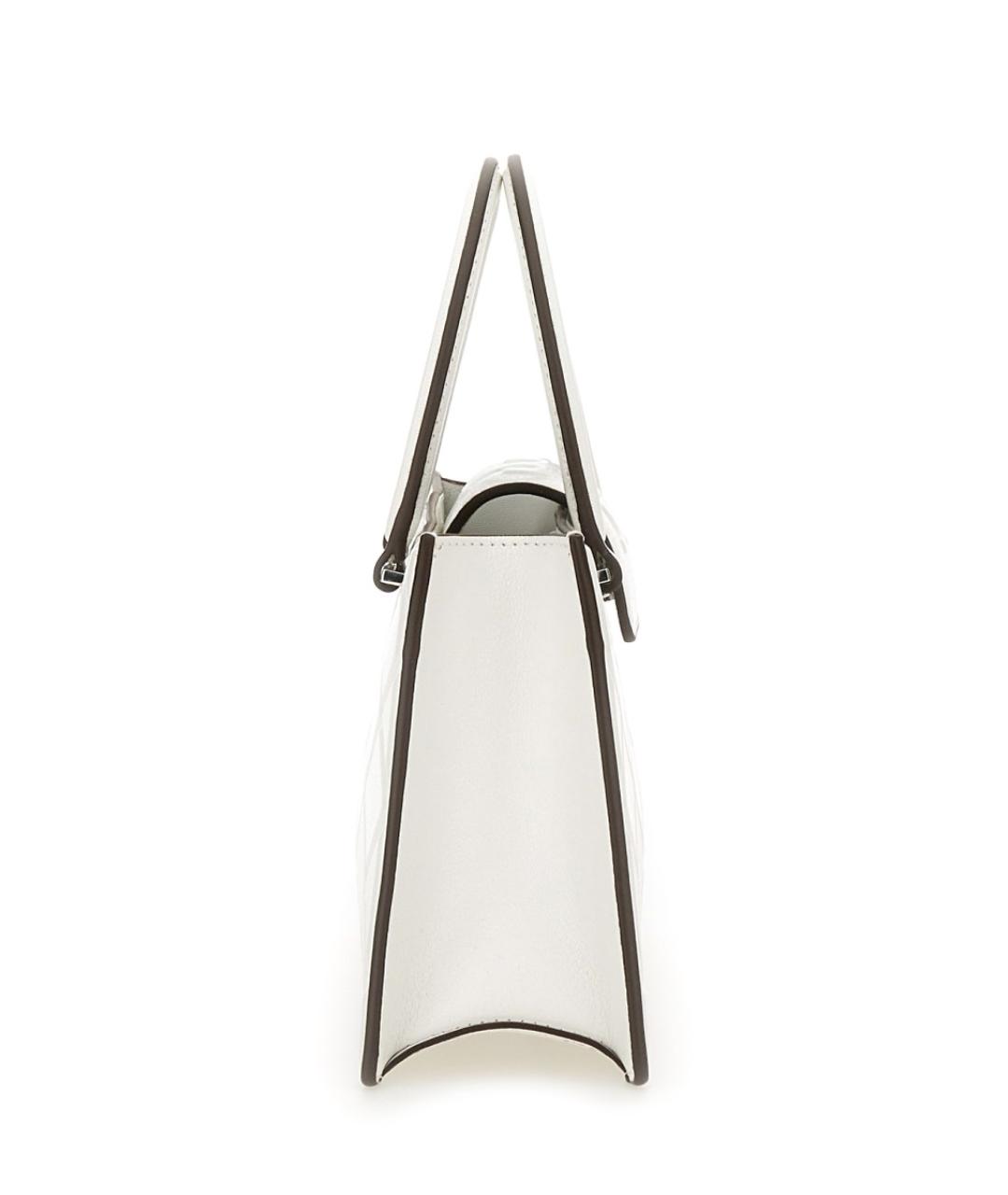 TORY BURCH Белая кожаная сумка с короткими ручками, фото 4