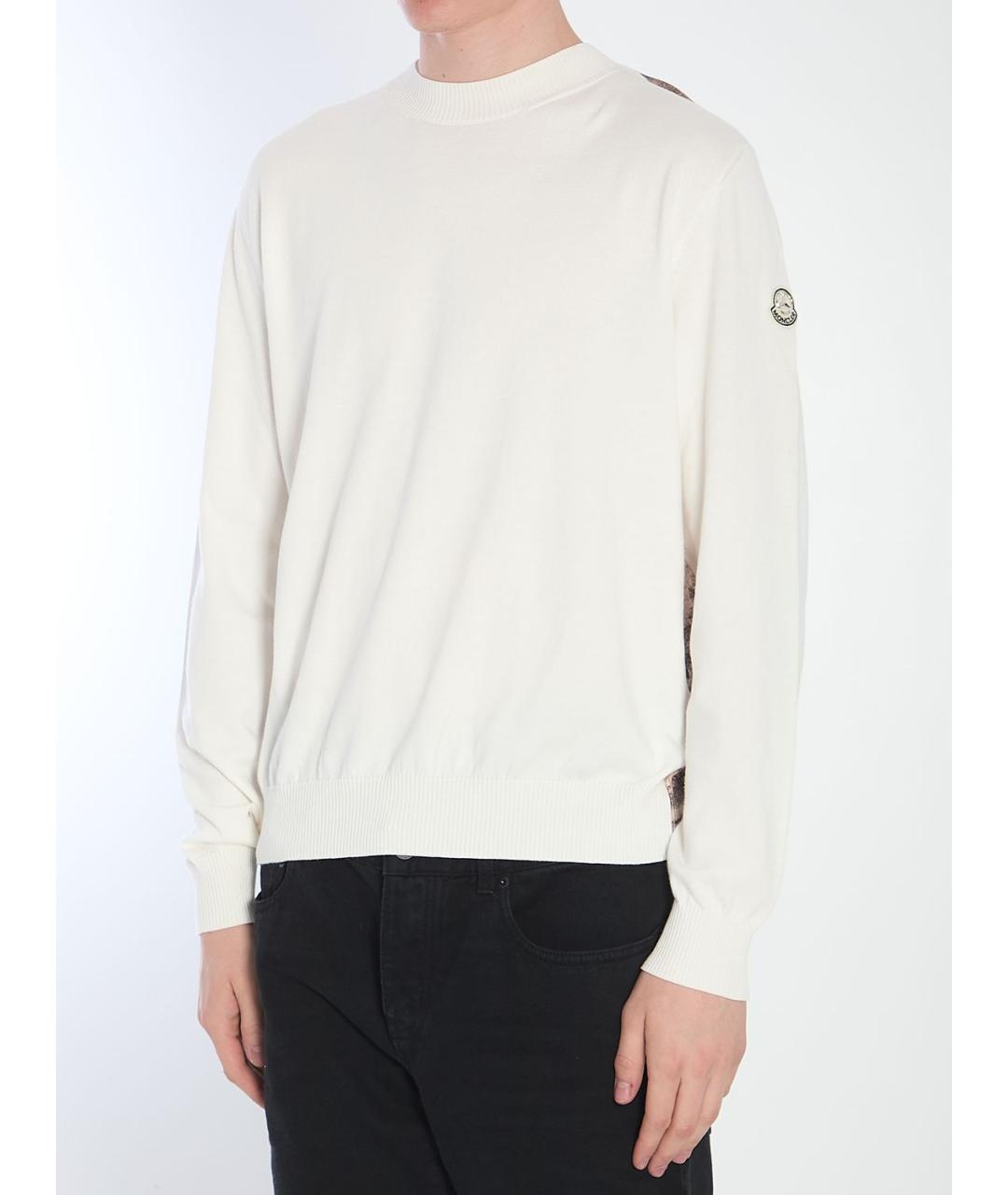 MONCLER Белый хлопковый джемпер / свитер, фото 3