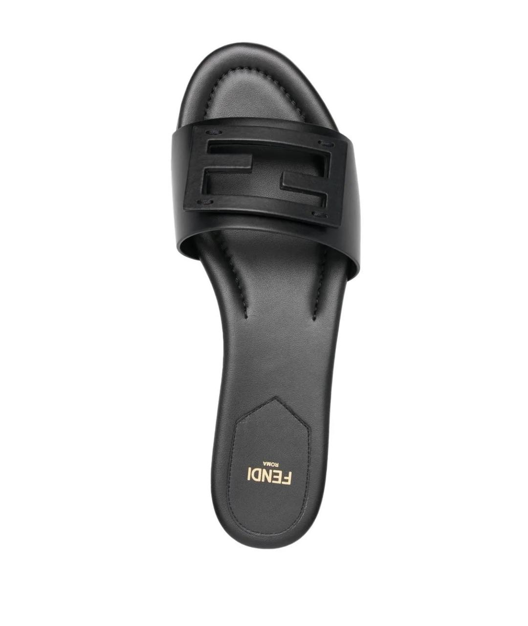 FENDI Черные кожаные сандалии, фото 4