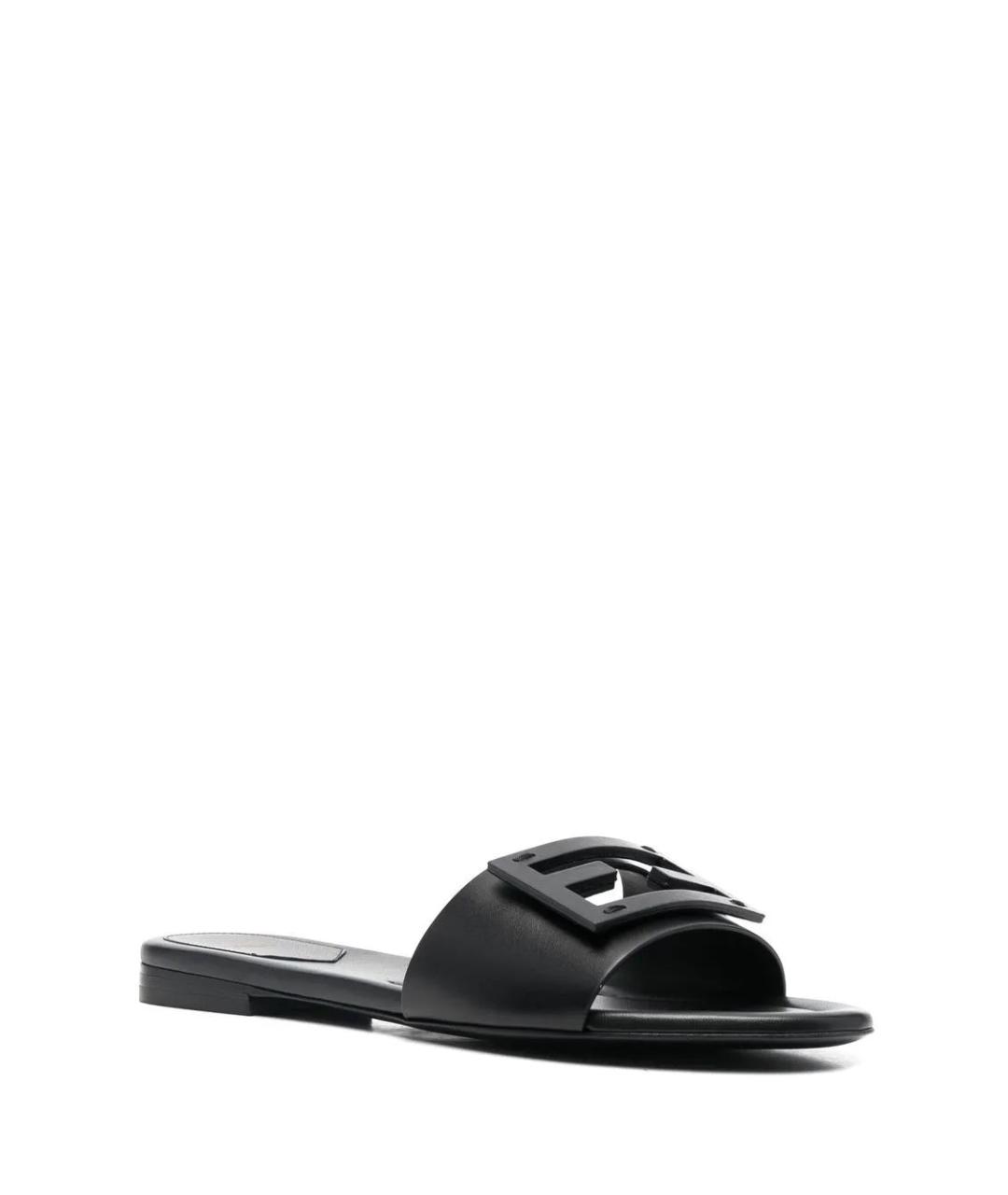 FENDI Черные кожаные сандалии, фото 2