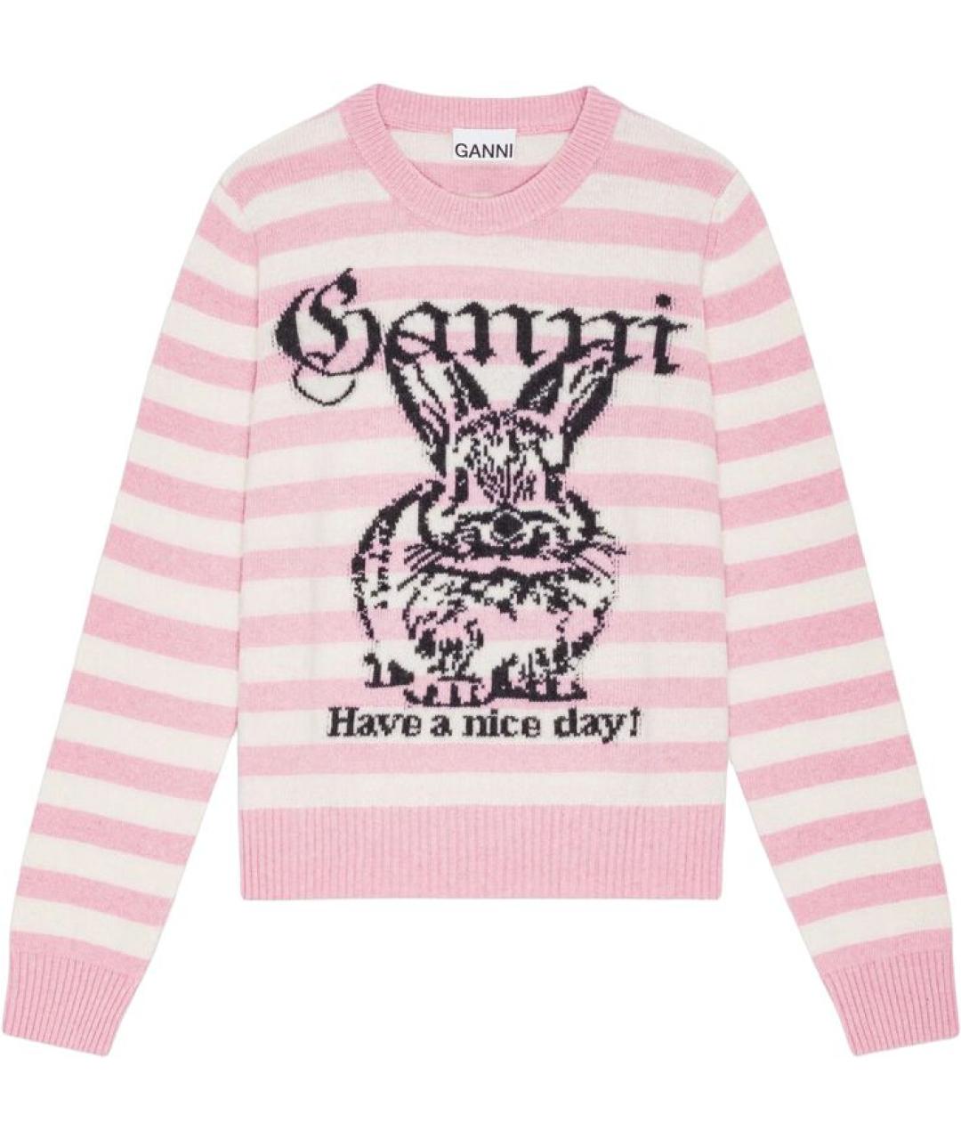 GANNI Розовый шерстяной джемпер / свитер, фото 1