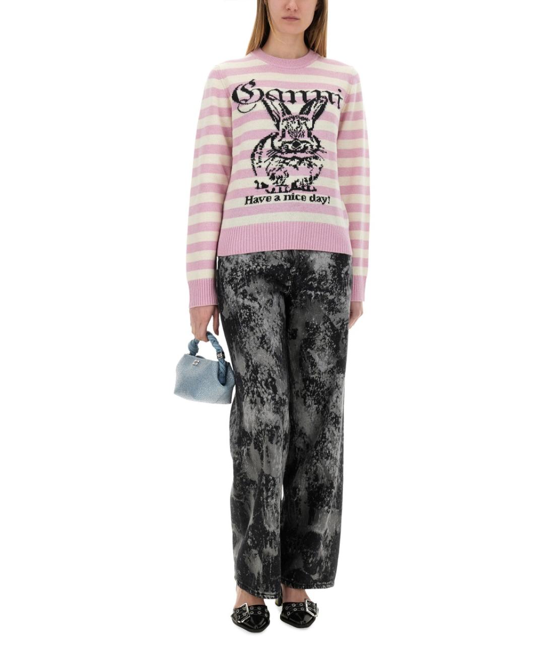 GANNI Розовый шерстяной джемпер / свитер, фото 3