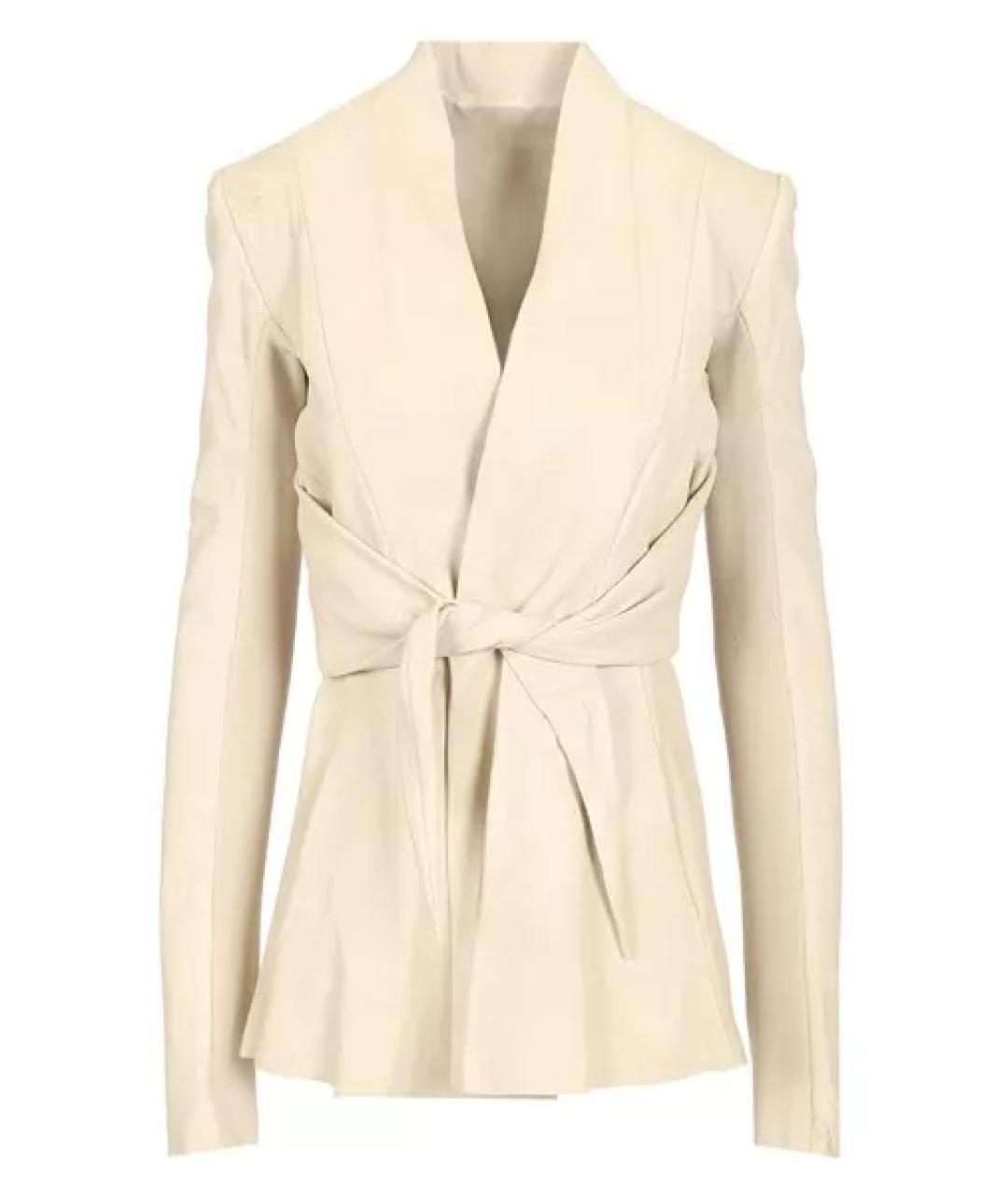 RICK OWENS Белый кожаный жакет/пиджак, фото 1