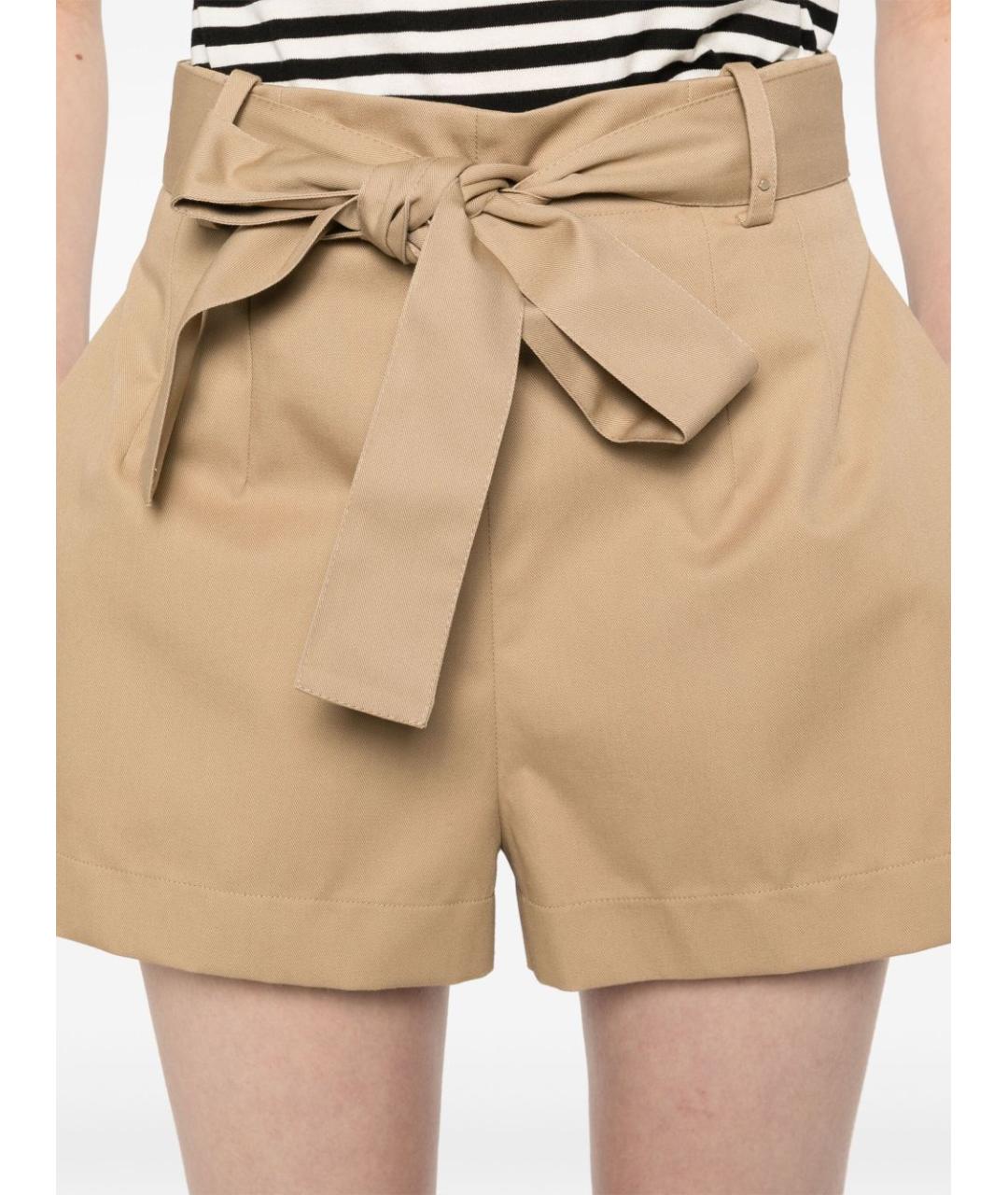 MONCLER Бежевые хлопковые шорты, фото 4