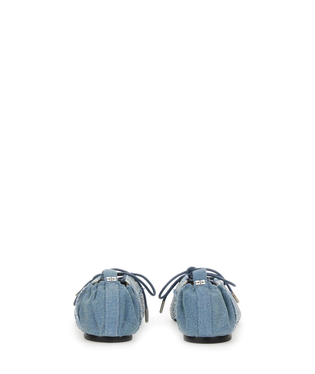 GANNI Синие текстильные балетки, фото 3