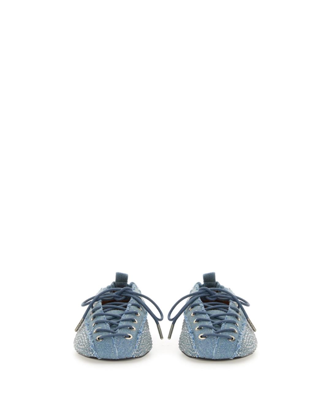 GANNI Синие текстильные балетки, фото 4