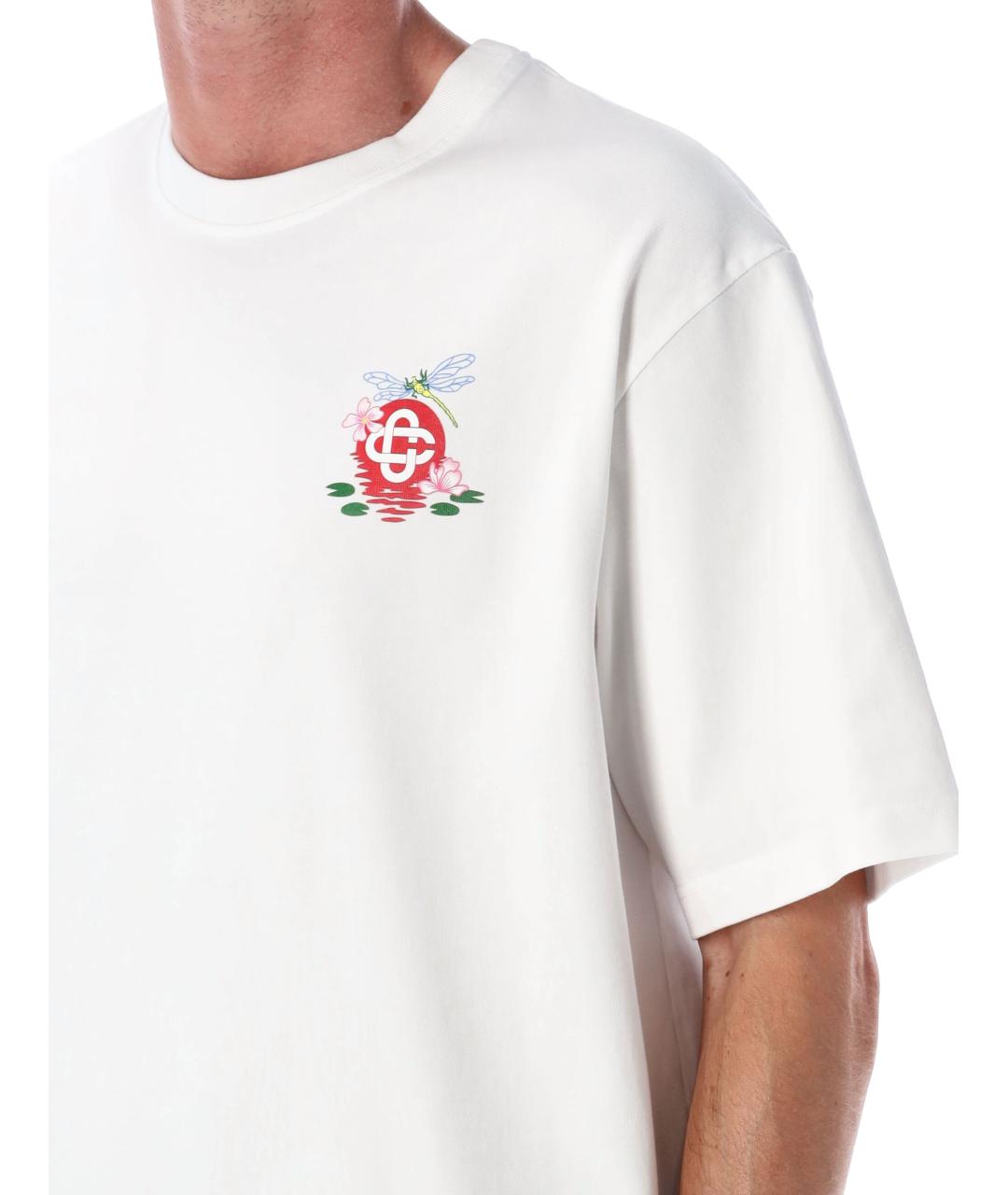 CASABLANCA Белая хлопковая футболка, фото 3