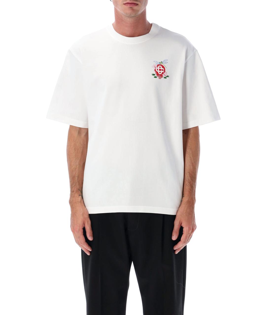 CASABLANCA Белая хлопковая футболка, фото 4