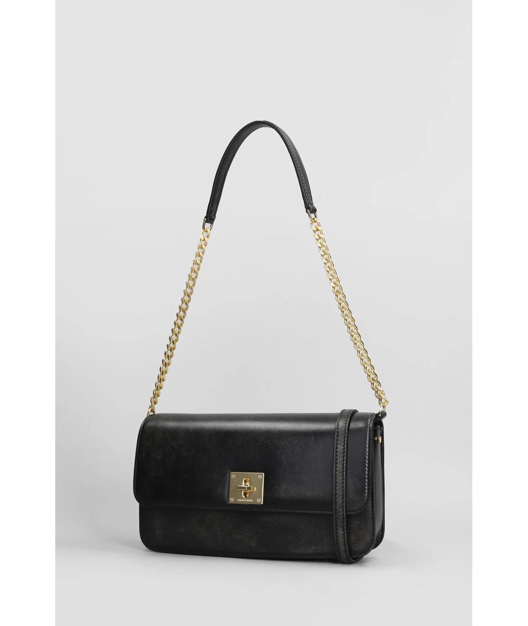 GOLDEN GOOSE DELUXE BRAND Черная кожаная сумка через плечо, фото 2