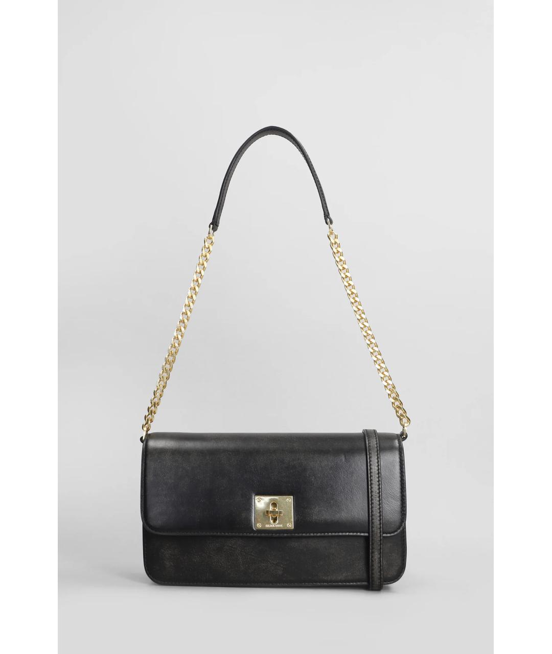 GOLDEN GOOSE DELUXE BRAND Черная кожаная сумка через плечо, фото 5