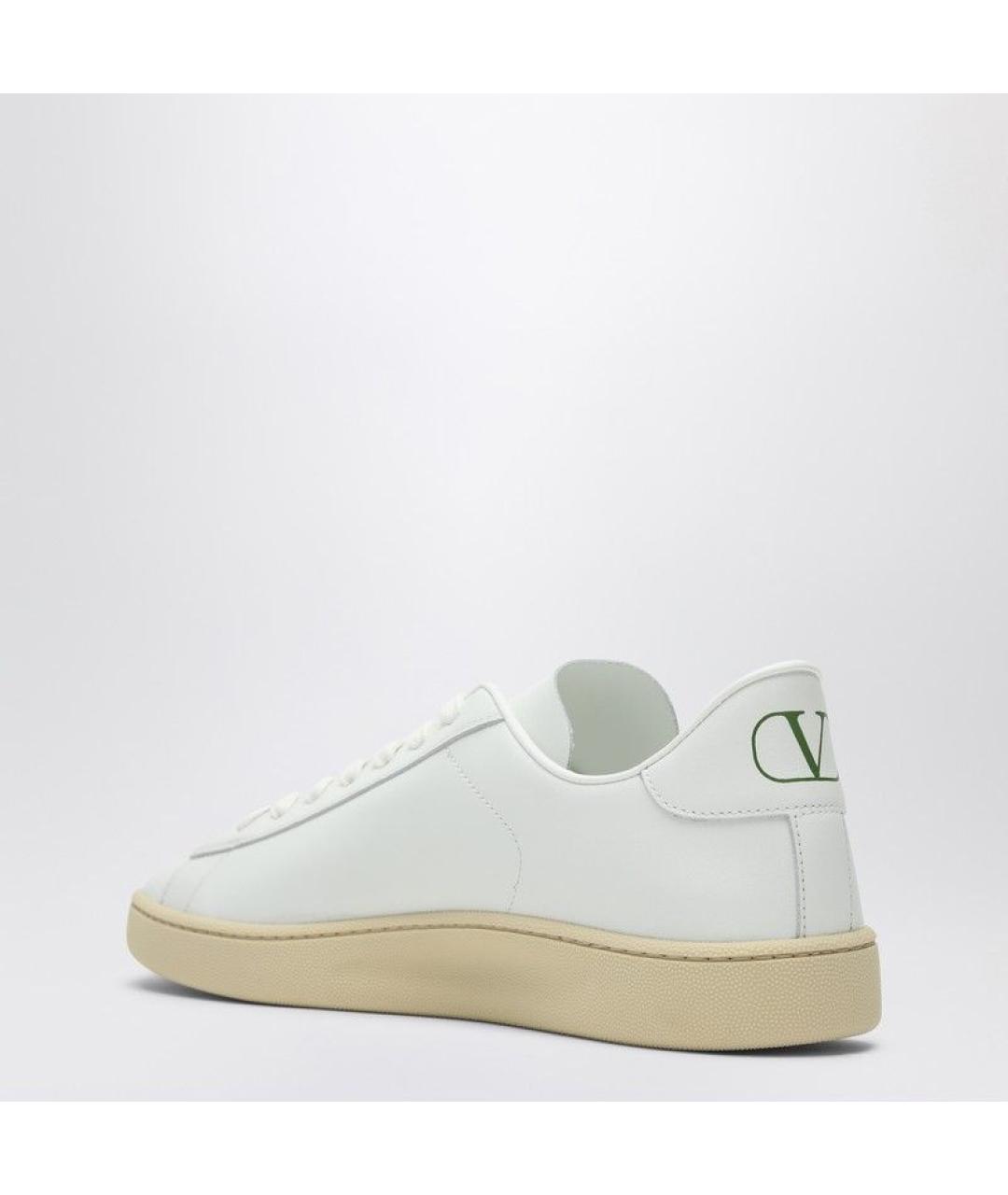 VALENTINO Белые кожаные низкие кроссовки / кеды, фото 3