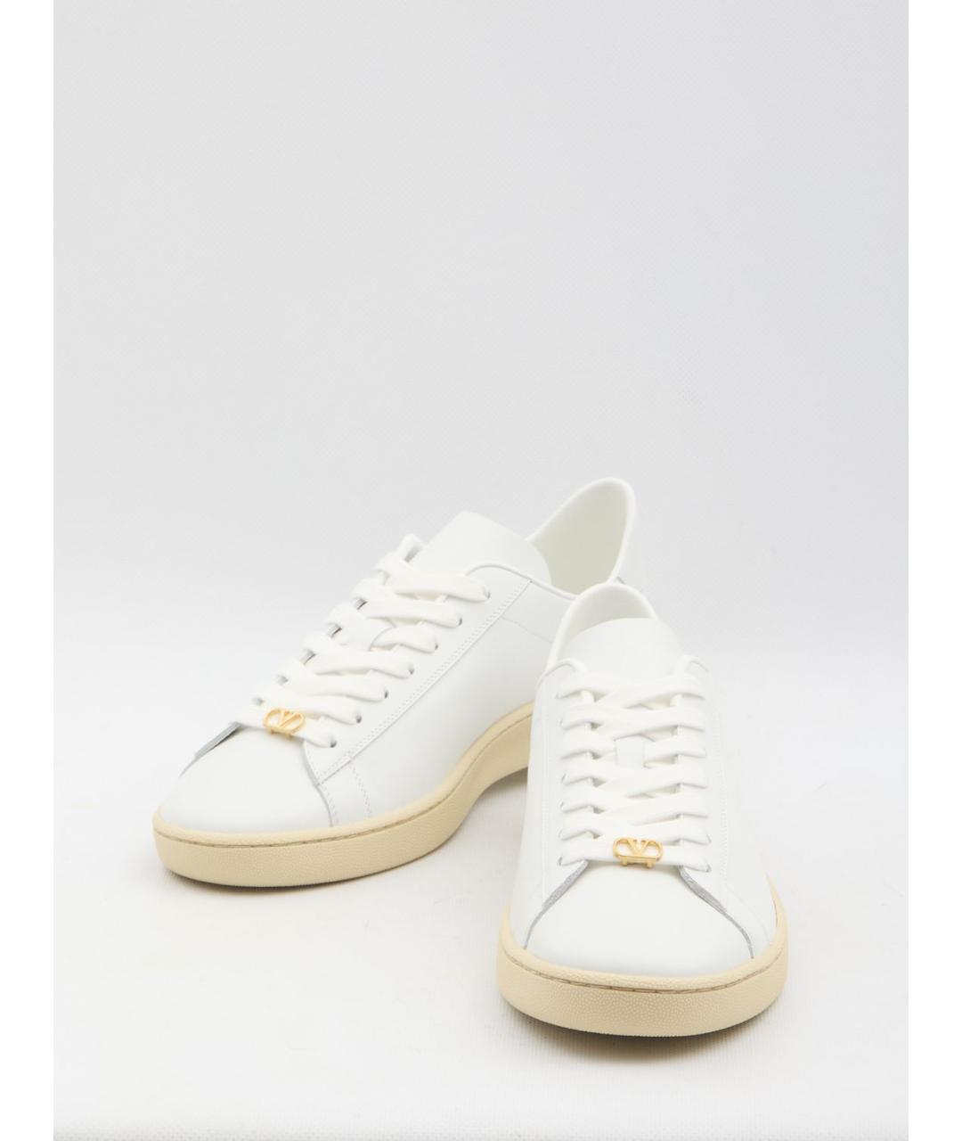 VALENTINO Белые кожаные низкие кроссовки / кеды, фото 6