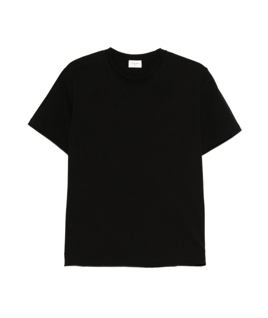SAINT LAURENT Черная хлопковая футболка, фото 1