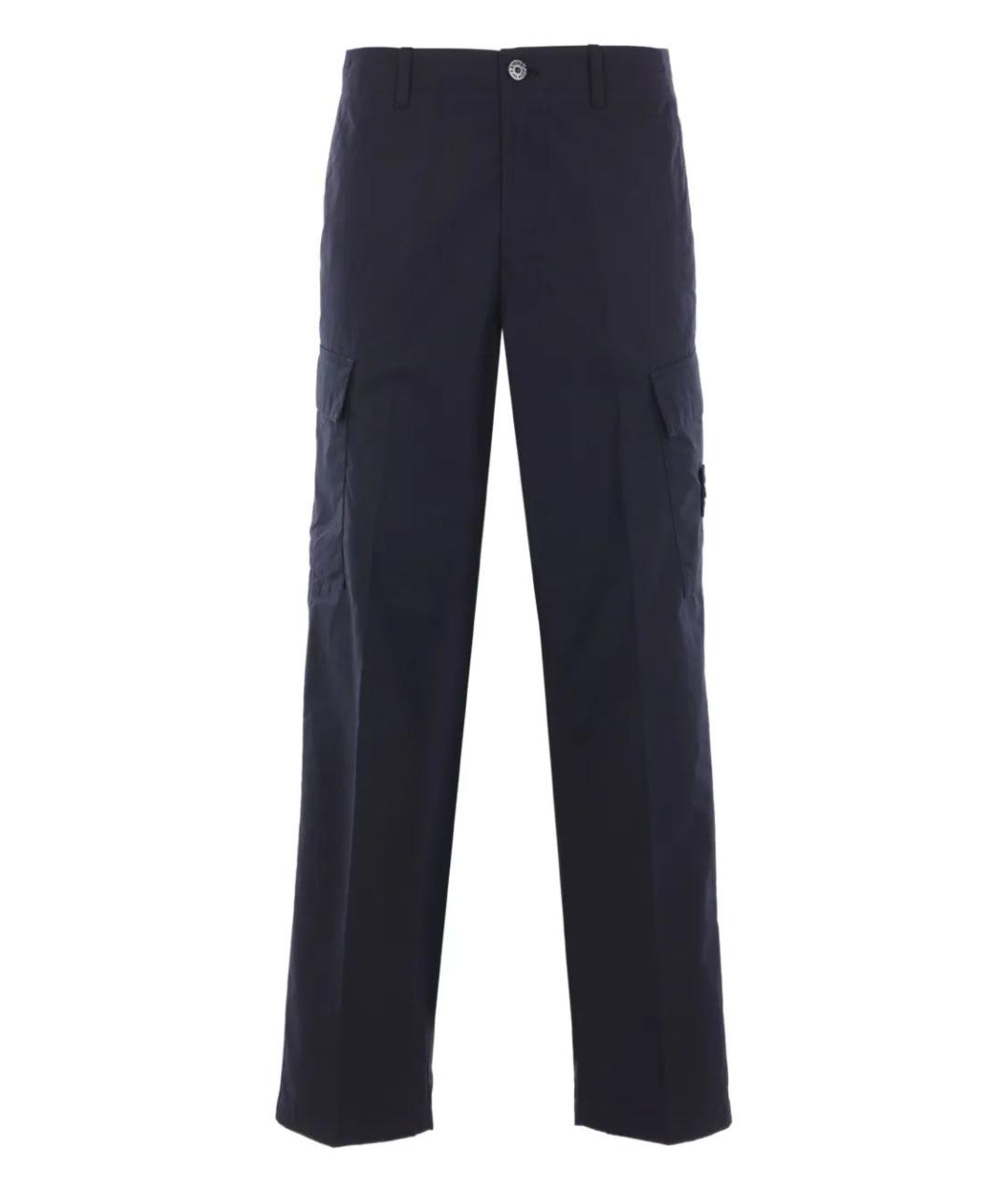 STONE ISLAND Темно-синие хлопковые повседневные брюки, фото 1