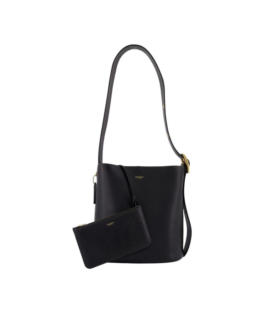 COACH Черная кожаная сумка через плечо, фото 1
