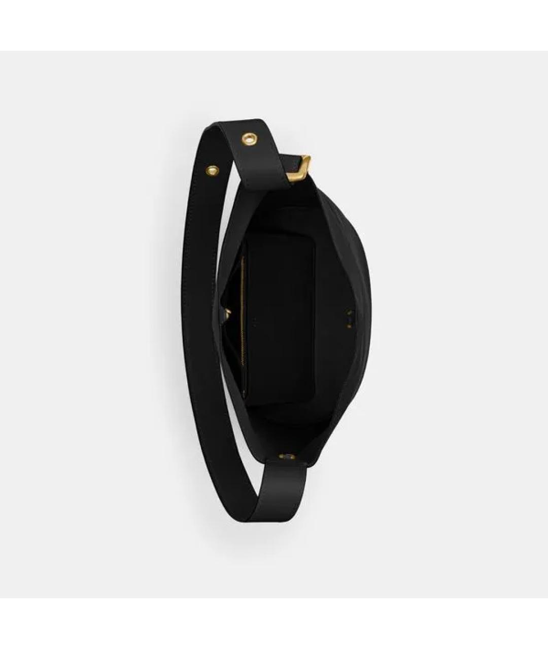 COACH Черная кожаная сумка через плечо, фото 3