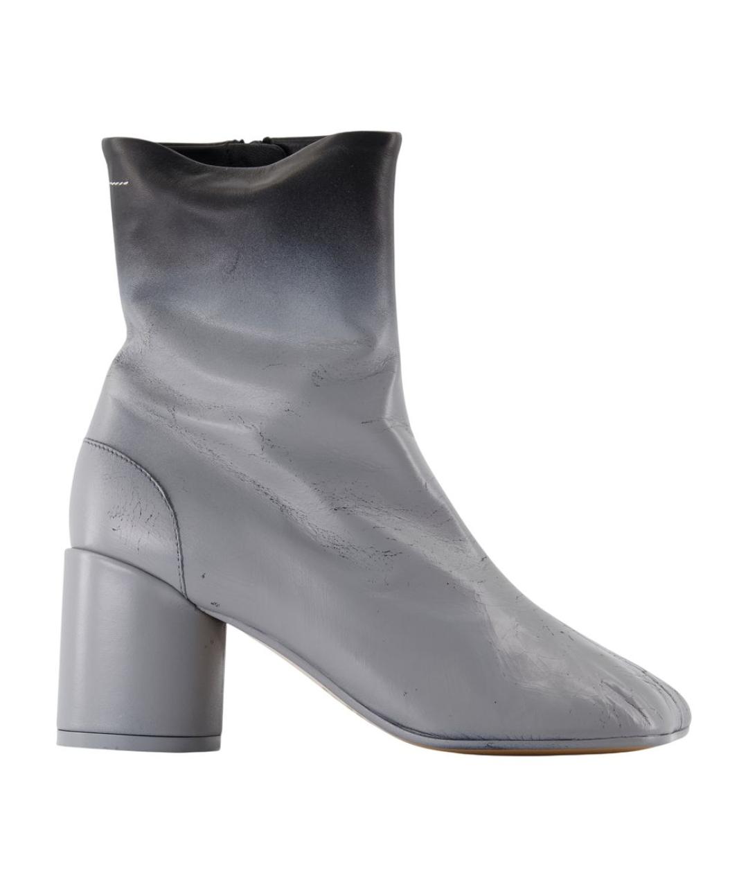 MM6 MAISON MARGIELA Серые кожаные ботильоны, фото 1