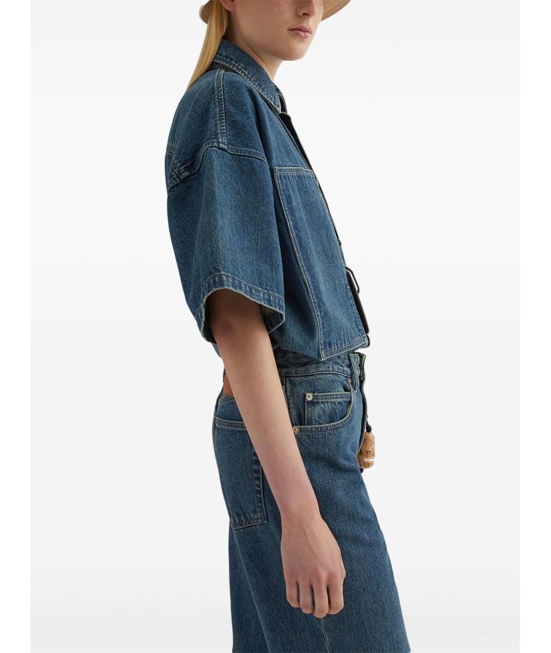 JIL SANDER Синяя хлопковая рубашка, фото 5