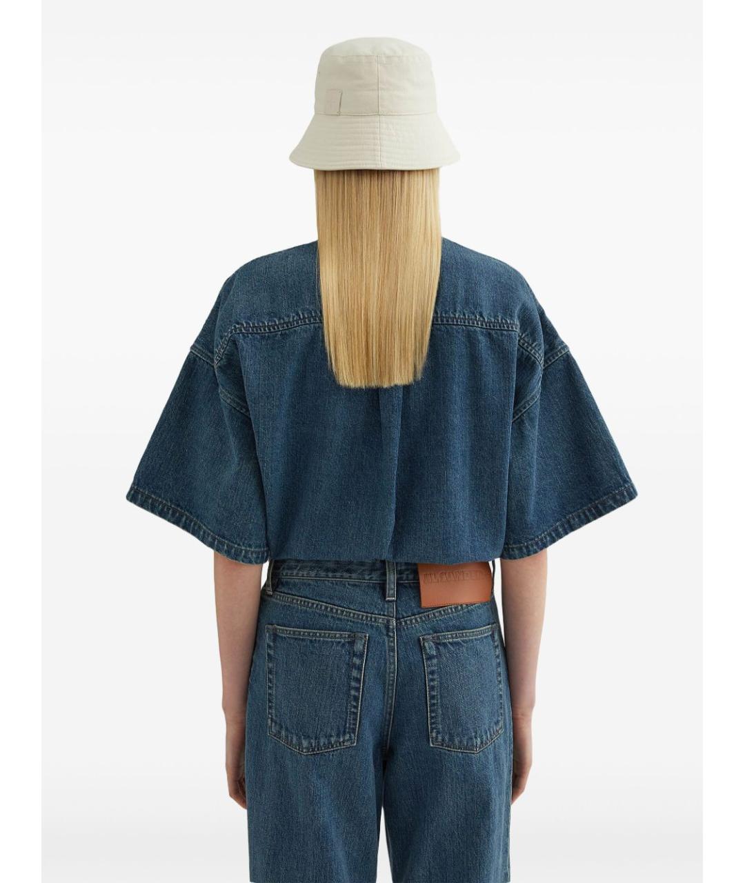 JIL SANDER Синяя хлопковая рубашка, фото 4